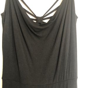 Black Cotton Designer Sample Dress with Sexy Back